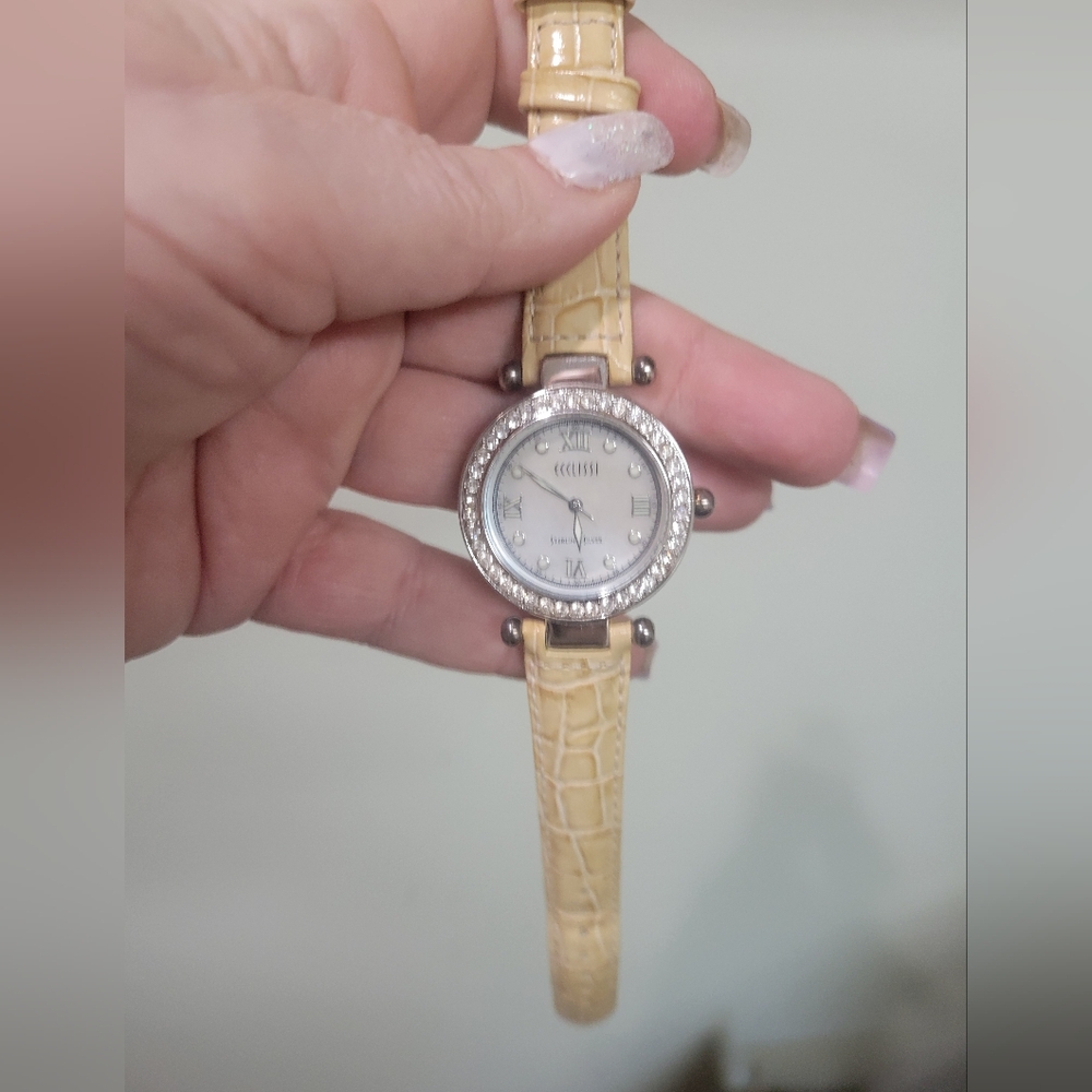ECCLISSI 925 STERLING SILVER WATCH. VTG EXCELLENT Original Ecclissi Leather Band - Picture 5 of 14